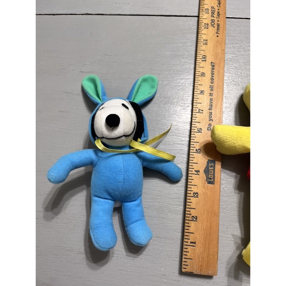 Peanuts Plush Snoopy Blue Bunny Outfit Easter 6" & Squeeky Woodstock - Picture 14 of 16